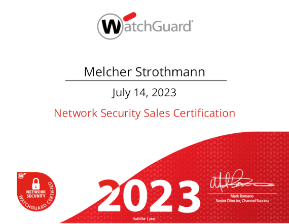 Melcher Strothmann Watchguard Network Security Sales Certification