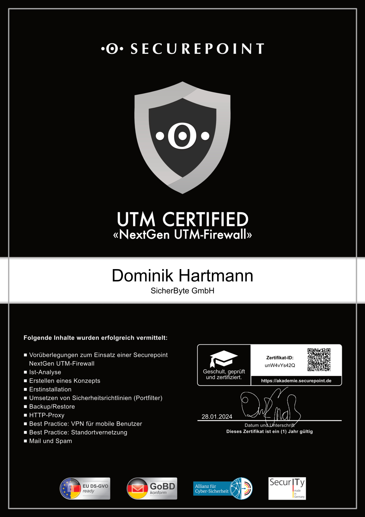 Securepoint UTM Certified